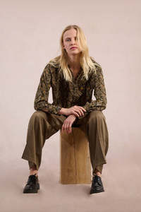 MOLLY BRACKEN WOVEN SHIRT - KHAKI LEIA