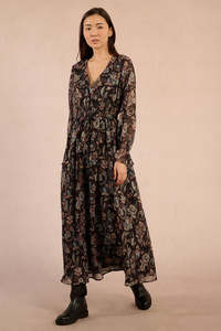 MOLLY BRACKEN WOVEN DRESS - BLACK AMALIA