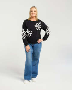 Seduce: SEDUCE AURELIA SWEAT - BLACK/WHITE