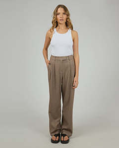 SILENT THEORY OPAL TEXTURED PANT - BROWN