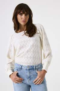 GARCIA L/S LACE TOP - SOFT IVORY