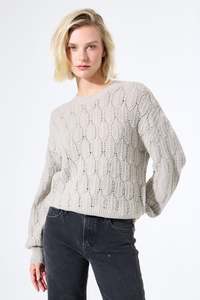 GARCIA CABLE SWEATER - FEATHER GREY