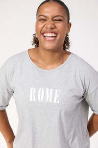 HAVEN BOSTON LOGO T-SHIRT - GREY