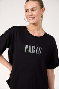 HAVEN BOSTON LOGO T-SHIRT - BLACK