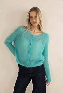 HUMIDITY LIFESTYLE EMMY MOHAIR CARDIGAN - LAGOON