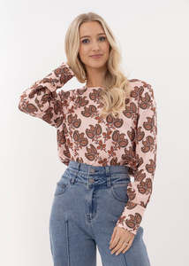 MI MOSO FINLEY TOP - BLUSH BAROQUE