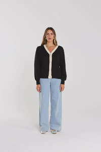 THING THING ARMOUR CARDIGAN - BLACK
