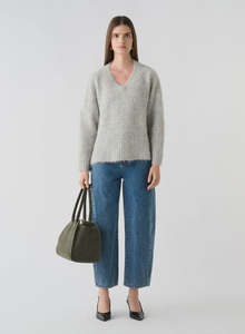 Products: ESMAEE WHISPER V NECK SWEATER - SILVER