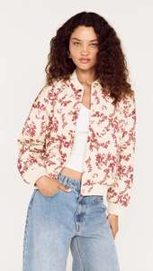 Products: MINK PINK LEONA PUFFER JACKET - WINE/CREAM FLORAL