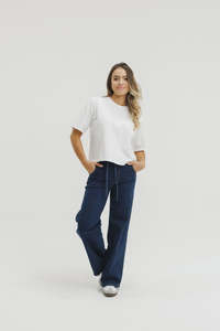 Home Lee: HOME-LEE PALAZZO JEANS - INDIGO WASH