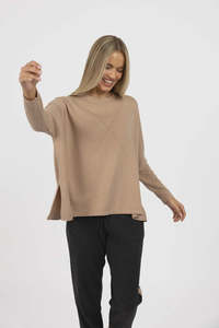 Humidity Lifestyle: HUMIDITY LIFESTYLE GRANDE SWEATER - LATTE