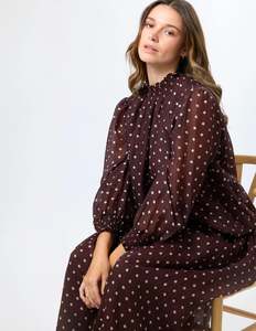 STELLA & GEMMA SUE BLOUSE - CHOC SPOT