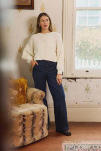 Thing Thing: THING THING FLOURISH CARDIGAN - MILKY BAR