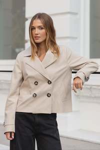 STORIES TO BE TOLD - PATHWAY TRENCH JACKET - TAUPE