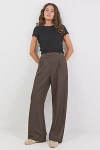 AMONG THE BRAVE INSTINCTIVE WIDE LEG PANT - DARK CHOCOLATE
