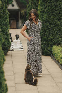 Home Lee: HOME-LEE GRETA DRESS - BLACK CHAMPAGNE