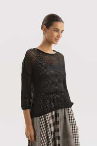 TWO BY TWO REBE TOP - BLACK