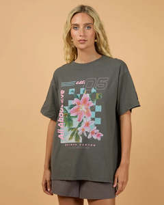 ALL ABOUT EVE CANYON RELAXED TEE - CHARCOAL