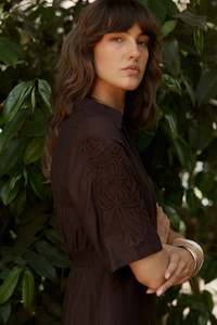Products: FATE + BECKER BRONTE TIE SHIRT - CHOCOLATE BROWN