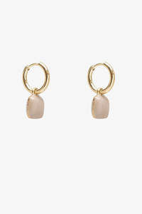 Antler: ANTLER SQUARE DROP EARRING - TRUFFLE