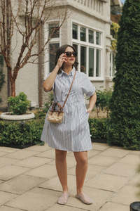 HOME-LEE LOLO DRESS - MARINE STRIPES
