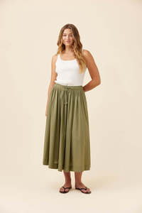 Isle Of Mine: ISLE OF MINE ROSA MAXI SKIRT - SAGE