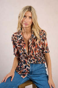 MOLLY BRACKEN WOVEN SHIRT - ORANGE ROMY