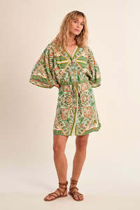 Molly Bracken: MOLLY BRACKEN WOVEN DRESS - GREEN INES