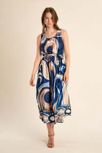 MOLLY BRACKEN WOVEN DRESS - NAVY ATHENA