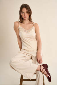 Molly Bracken: MOLLY BRACKEN WOVEN CAMISOLE - OFF WHITE