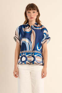 Molly Bracken: MOLLY BRACKEN WOVEN SHIRT - NAVY ATHENA