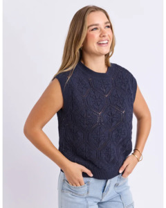 Foxwood: FOXWOOD LUNA KNIT VEST - DARK SAPPHIRE