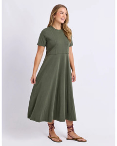 FOXWOOD EVA MIDI DRESS - KHAKI