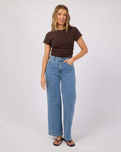ALL ABOUT EVE MIMI RUCHED TOP - BROWN