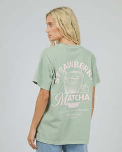 ALL ABOUT EVE MATCHA CLUB RELAXED TEE - SAGE