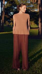 STAPLE THE LABEL ELLIS KNIT TANK - TAUPE