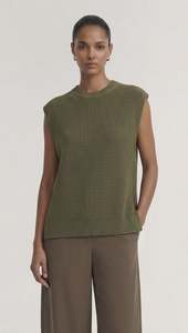 Staple The Label: STAPLE THE LABEL ELLIS KNIT TANK - KHAKI