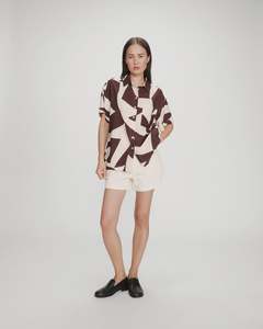 GRACE & MILA VEIL SHIRT - CHOCOLATE