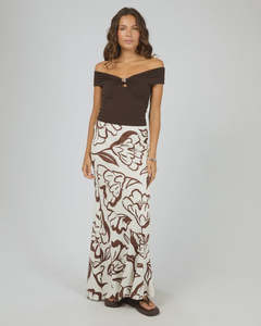 Bottoms: SILENT THEORY LUCIA MAXI SKIRT - VINTAGE WHITE