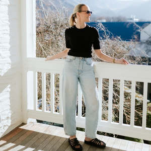Moke Nz: MOKE NZ NICOLA SWEATER TEE - BLACK