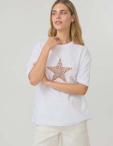 Stella Gemma: STELLA & GEMMA PORTER TEE - WHITE STAR