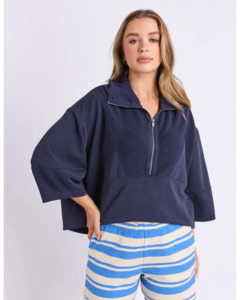 Foxwood: FOXWOOD LINEAR ZIP TOP - NAVY