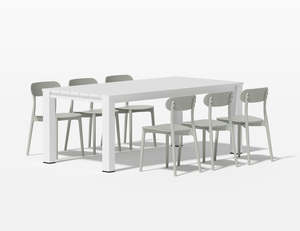 Outdoor Lounge Furniture: Ficus Table With Abby Chairs 7-Piece Outdoor Dining Set
