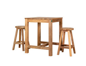 Teak Square Counter Table & Stool Set