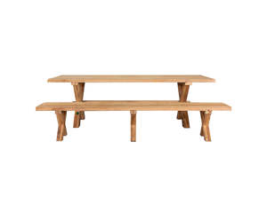 Teak Dining Table Chair Set: Sovereign Teak X-leg Dining Set-2PCS