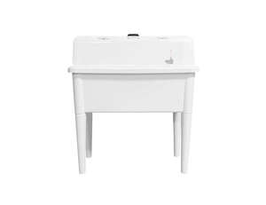 Self Watering Raised Garden Bed Outdoor Planter With Cover - White