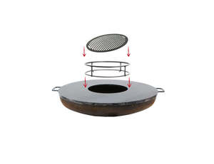 Outdoor Heating: 80cm Fire Pit Grill Master Set