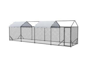 Pets Farm: Outdoor Dog Run With Two Covers - 196x776x230cm
