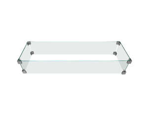 Gas Bottle Cover: Rectangle Fire Pit Glass Wind Guard -112.6 X 35.6 X 18cm