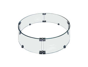 Gas Bottle Cover: Round Fire Pit Glass Wind Guard -d62.1 X 18cm